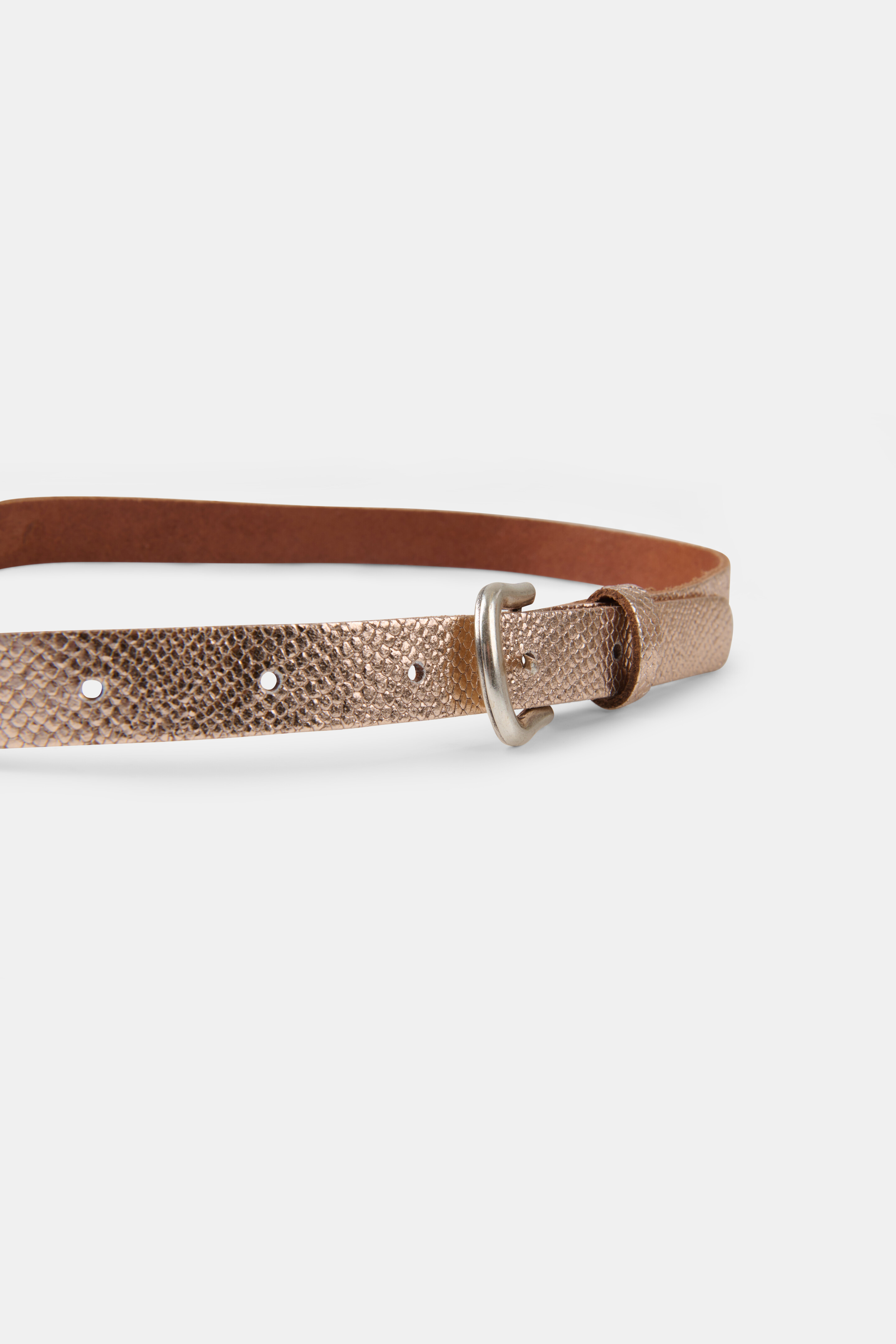 Ga naar het circuit kleding Idioot Metallic Python Riem Goud | Shoeby