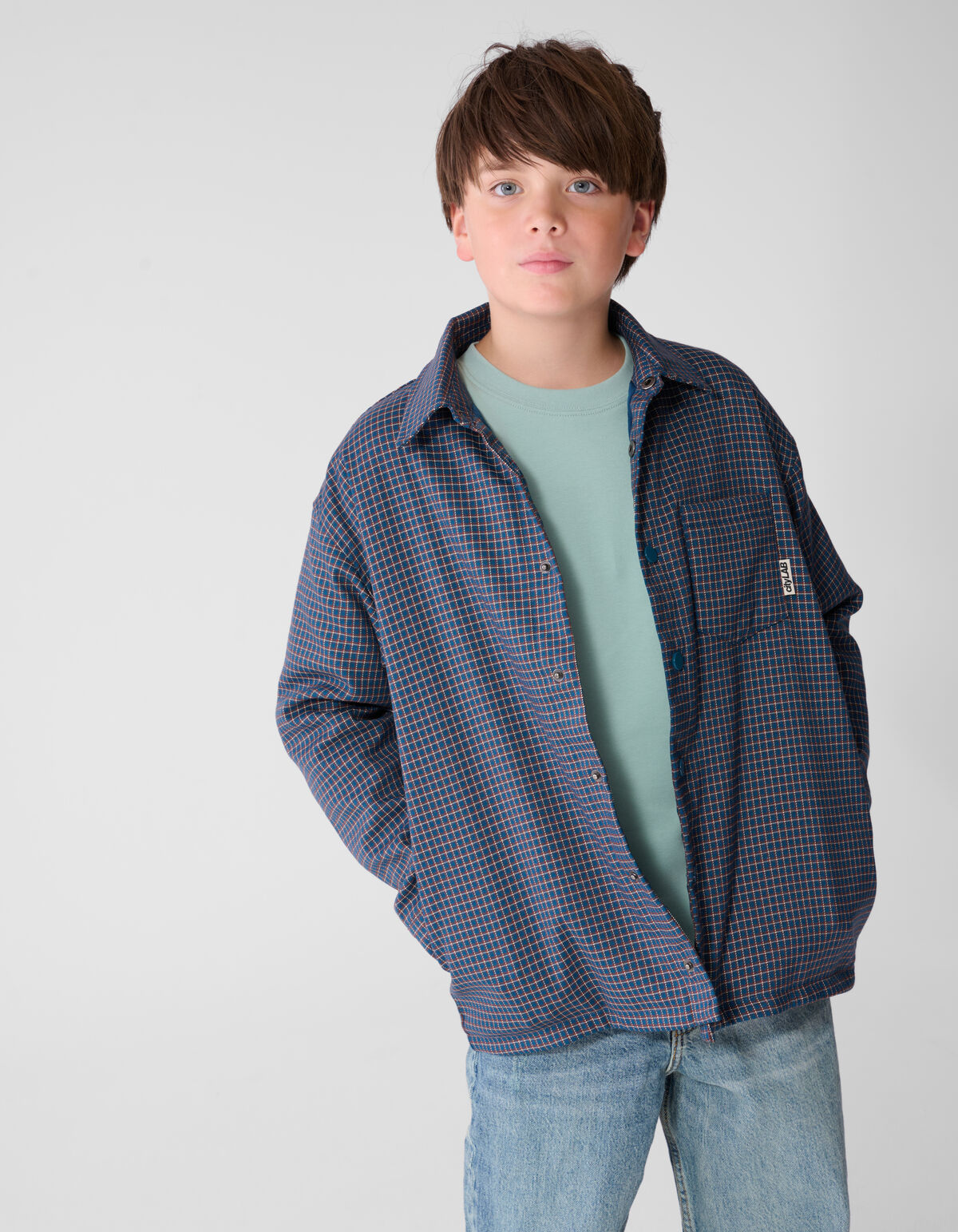 Oversized Padded Overshirt Donkerblauw SHOEBY BOYS
