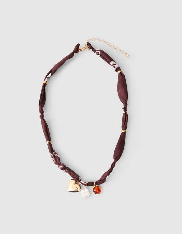 Bandana Charm Ketting Bruin SHOEBY ACCESSOIRES