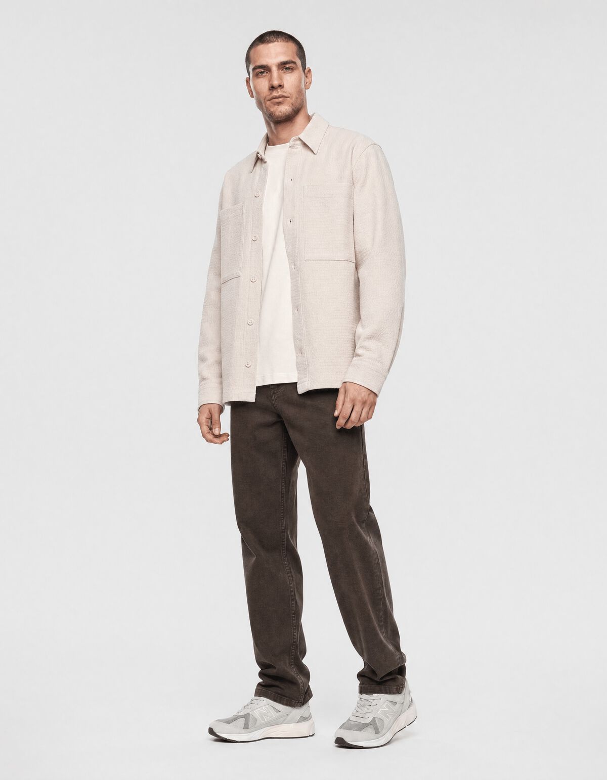 Block Jacquard Overshirt Lichtgrijs SHOEBY MEN