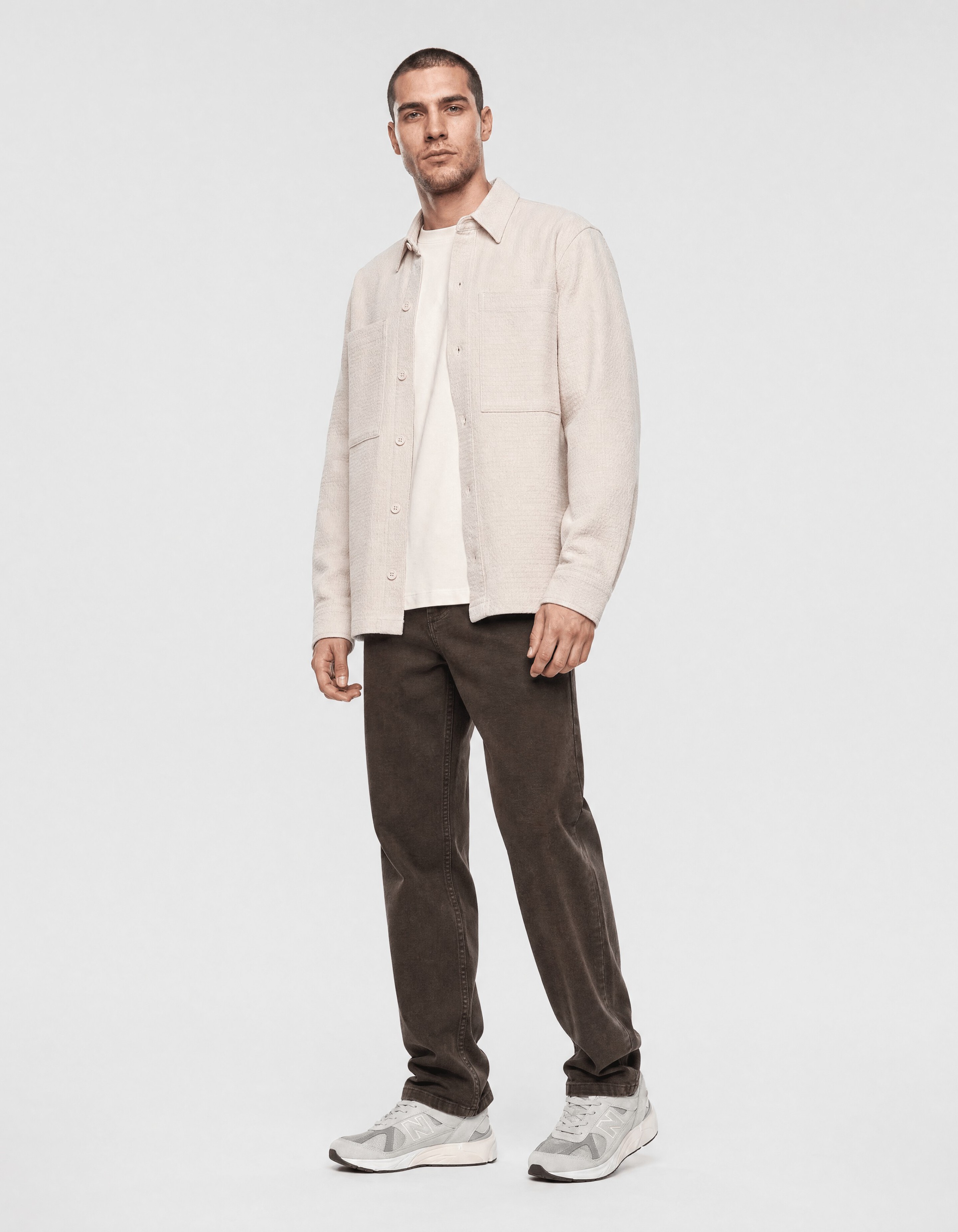 Block Jacquard Overshirt Lichtgrijs SHOEBY MEN
