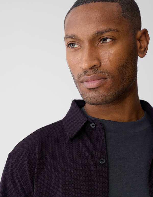 Printed Logo Overhemd Donkerrood SHOEBY MEN