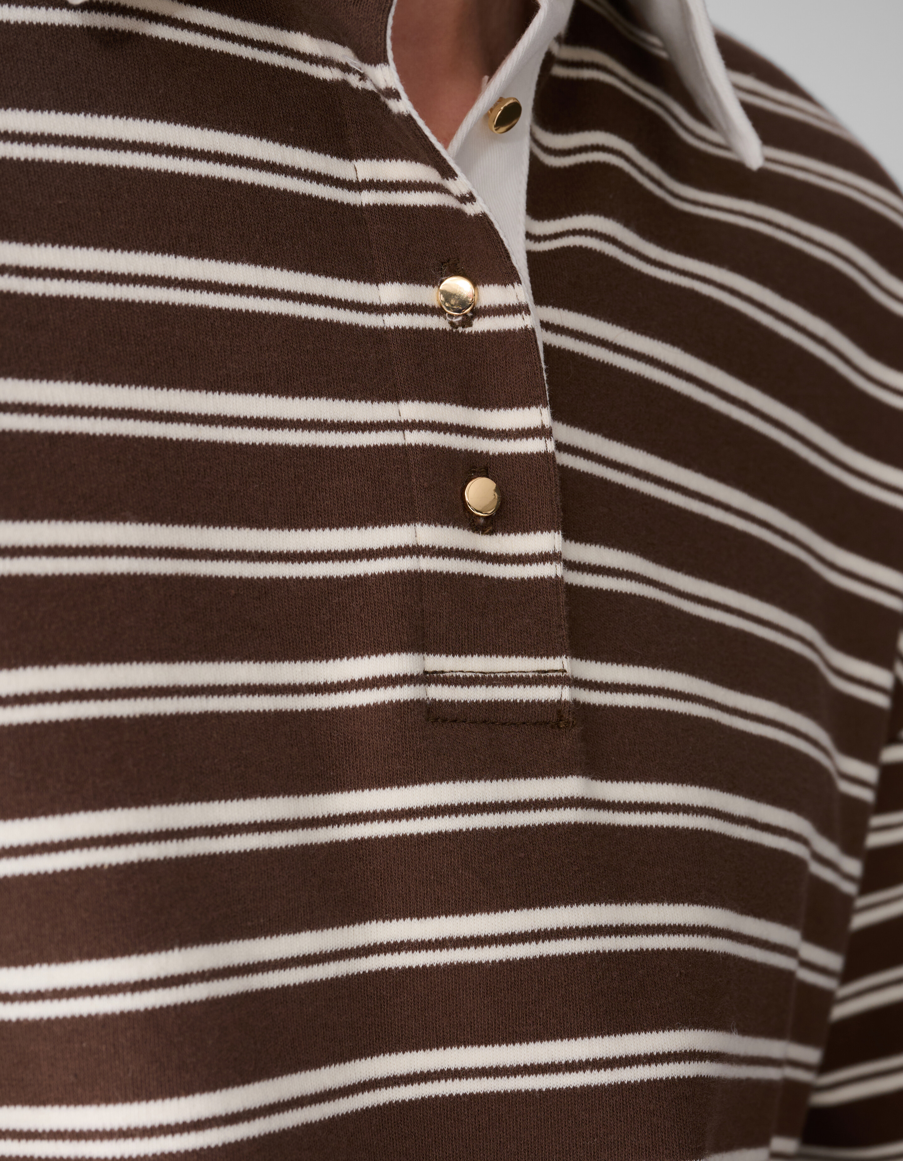 Oversized Stripe Polo T-shirt Bruin SHOEBY WOMEN