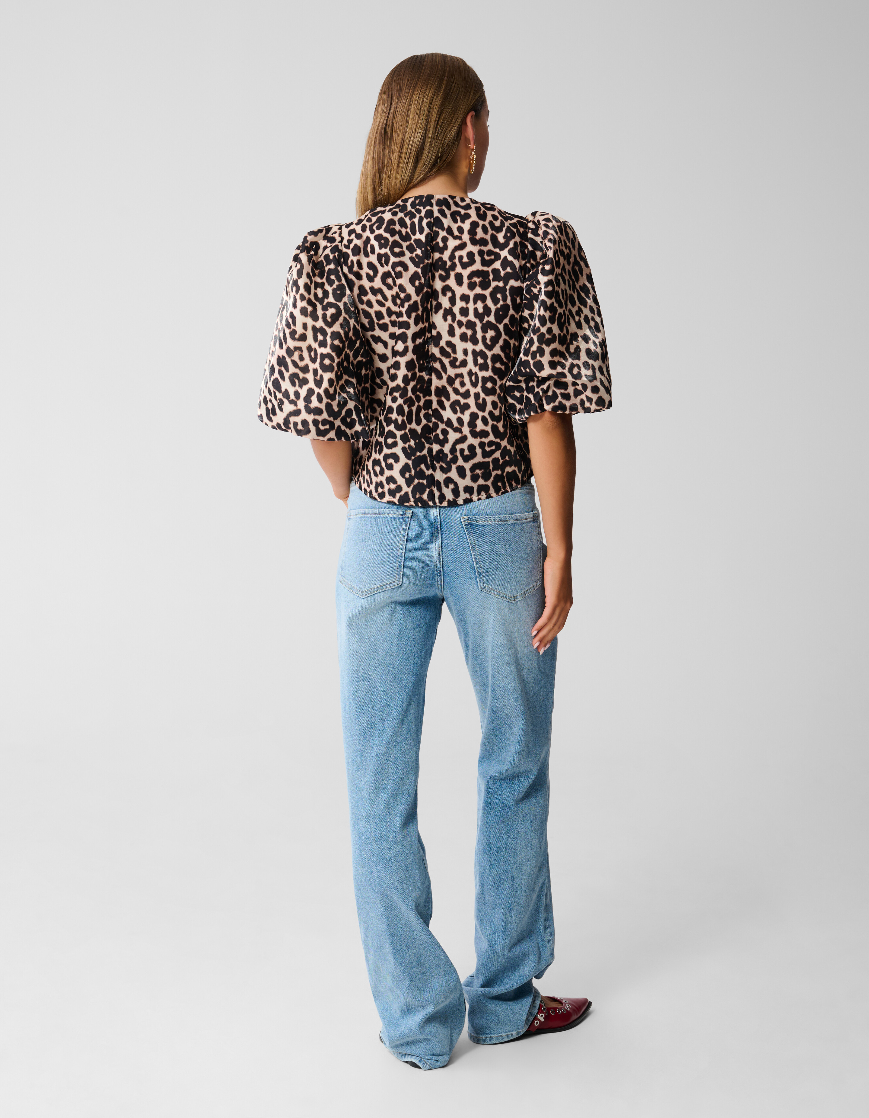 Puff Leopard Blouse Bruin SHOEBY WOMEN