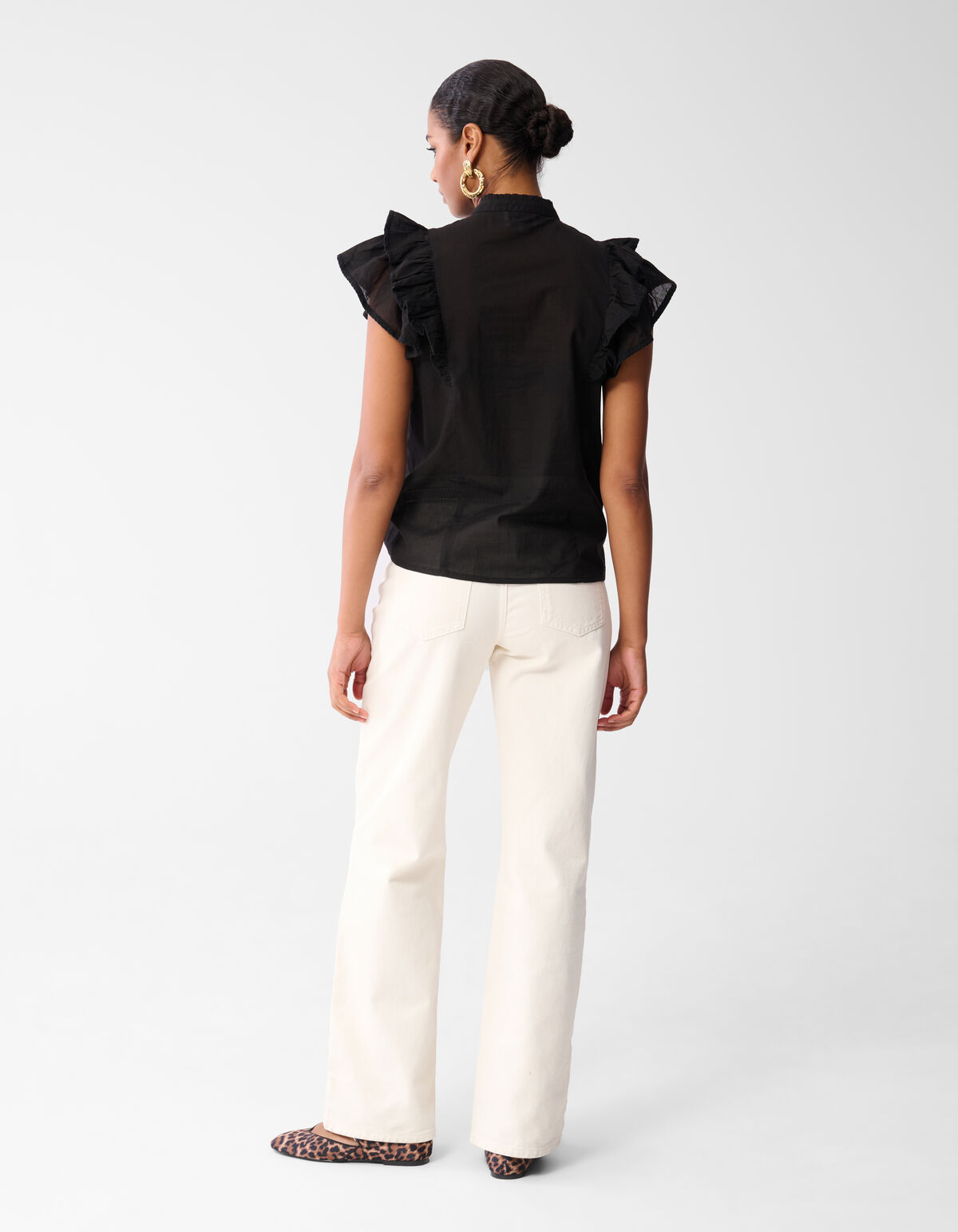 Ruffle Top Zwart SHOEBY WOMEN