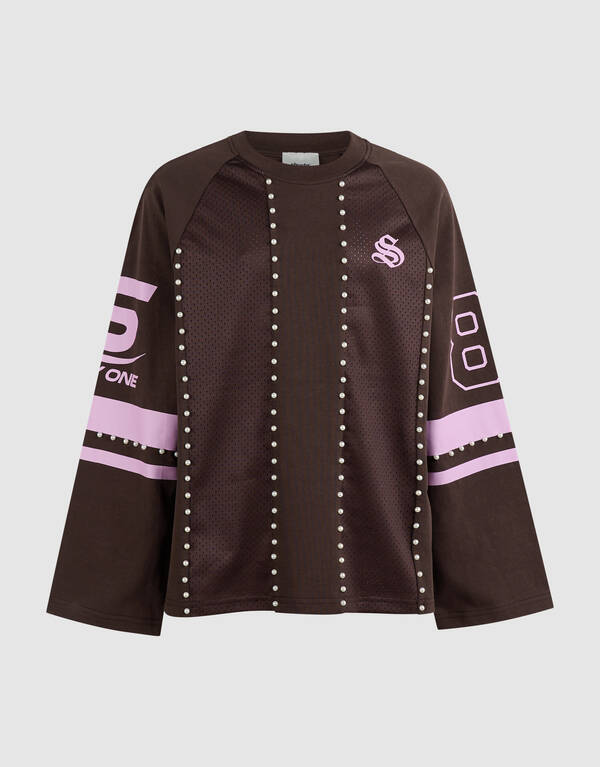 Parel Mesh Longsleeve Donkerbruin SHOEBY GIRLS