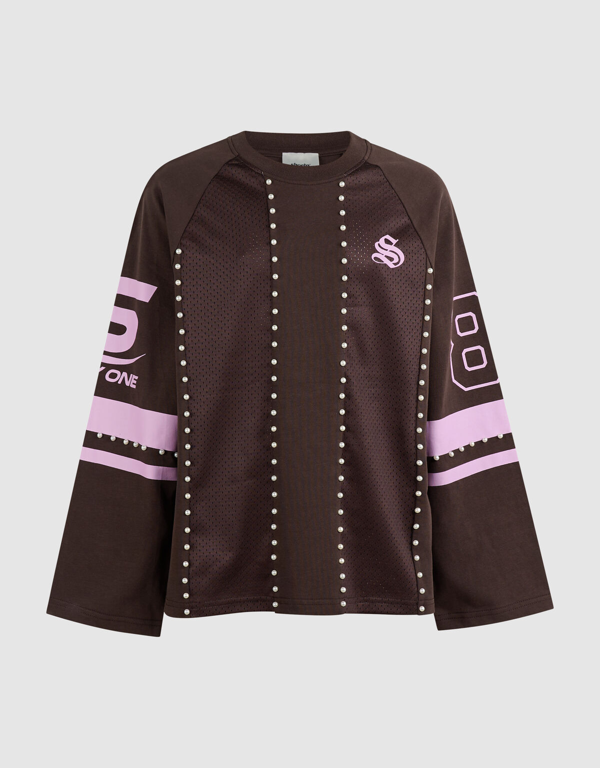 Parel Mesh Longsleeve Donkerbruin SHOEBY GIRLS