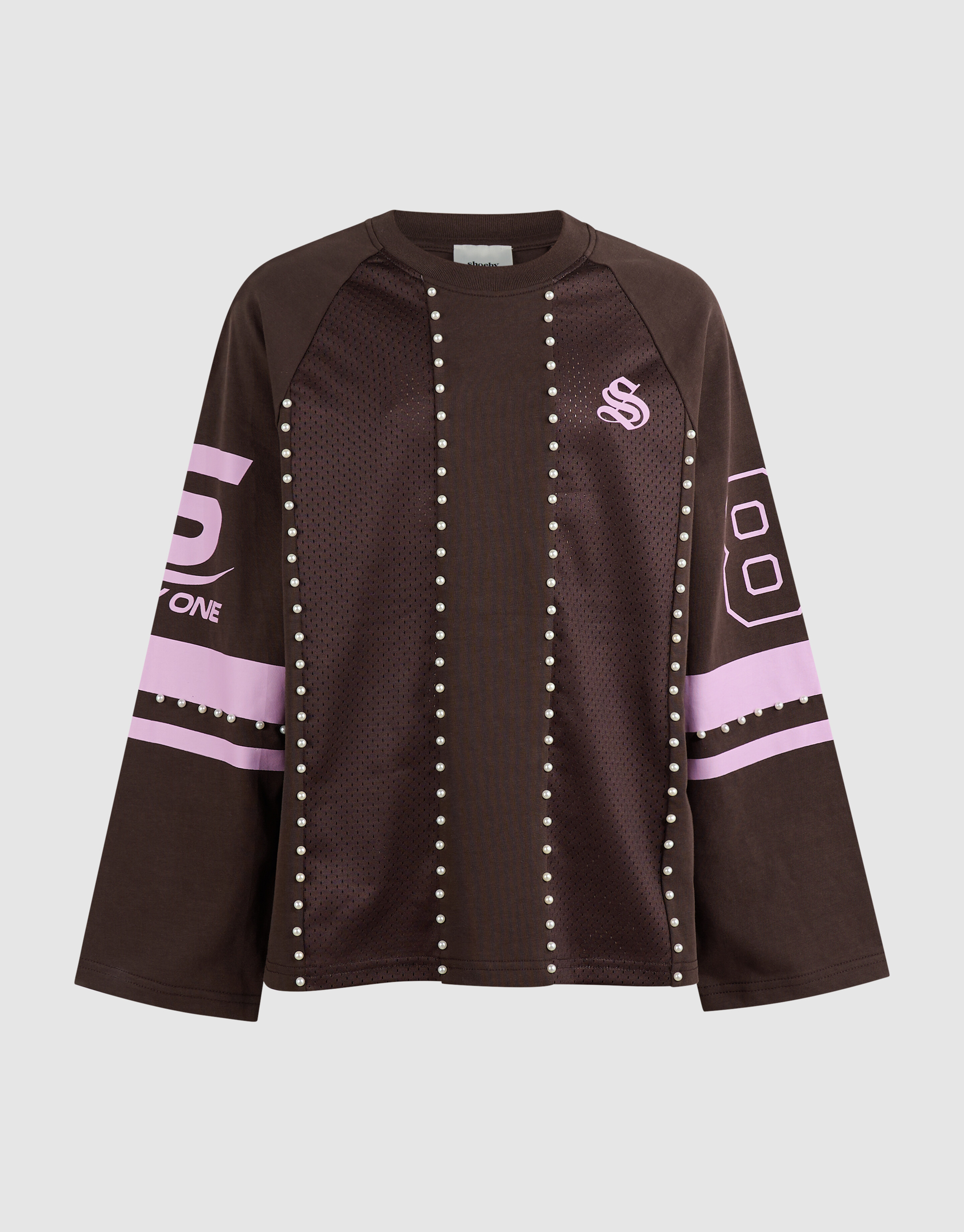 Parel Mesh Longsleeve Donkerbruin SHOEBY GIRLS