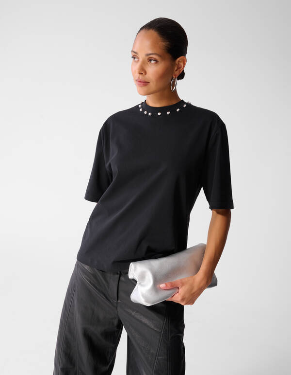 Studded T-shirt Zwart SHOEBY WOMEN
