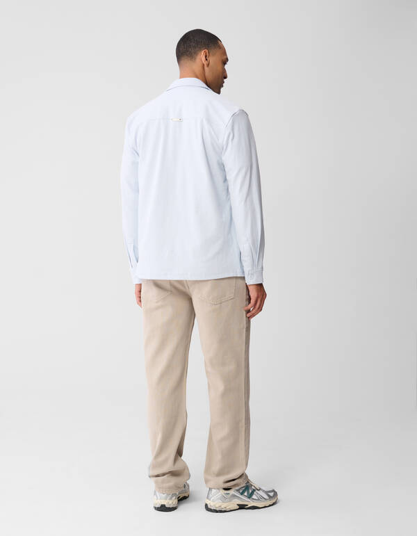 Structuur Overshirt Lichtblauw SHOEBY MEN
