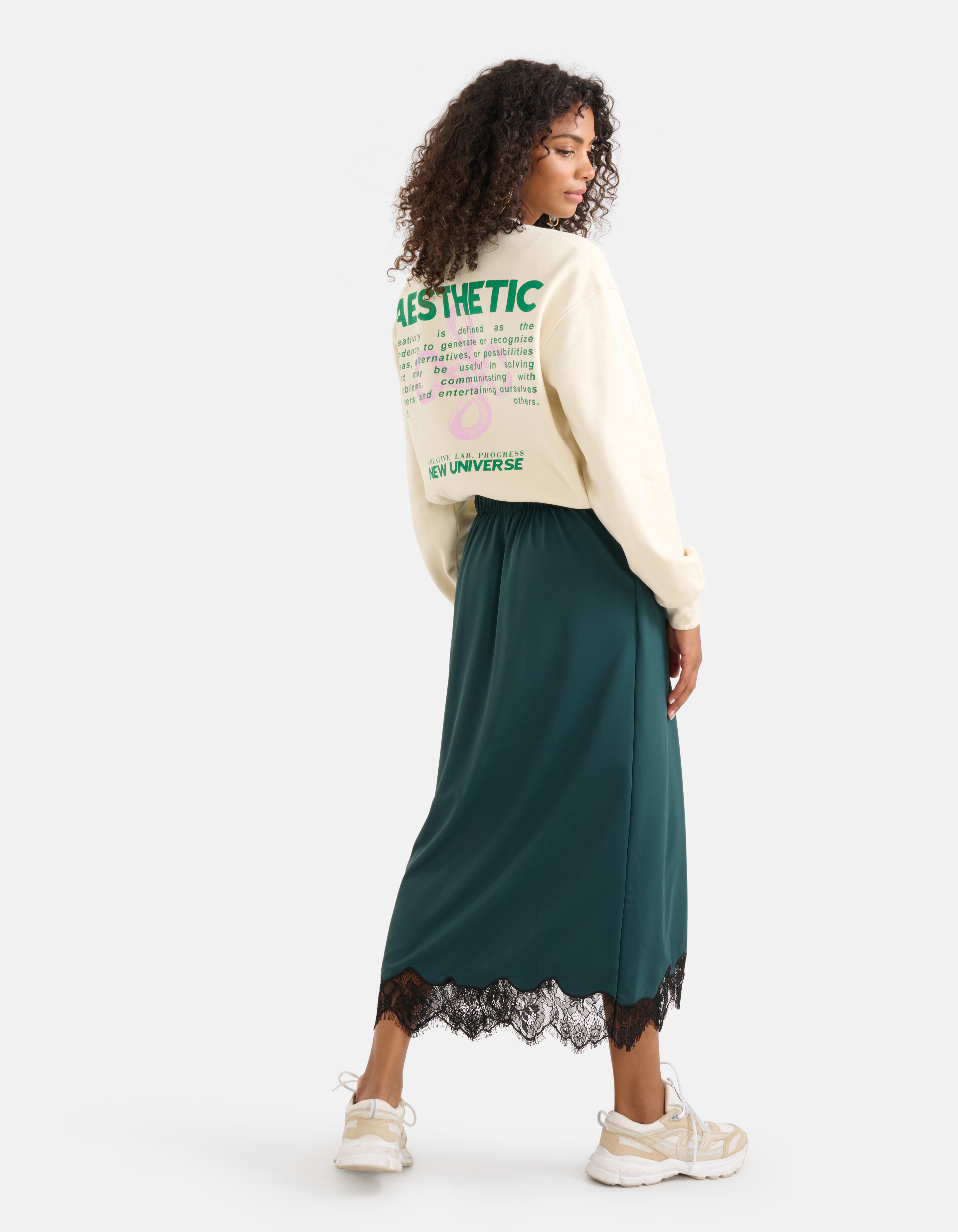Kanten Travel Rok Donkergroen SHOEBY WOMEN