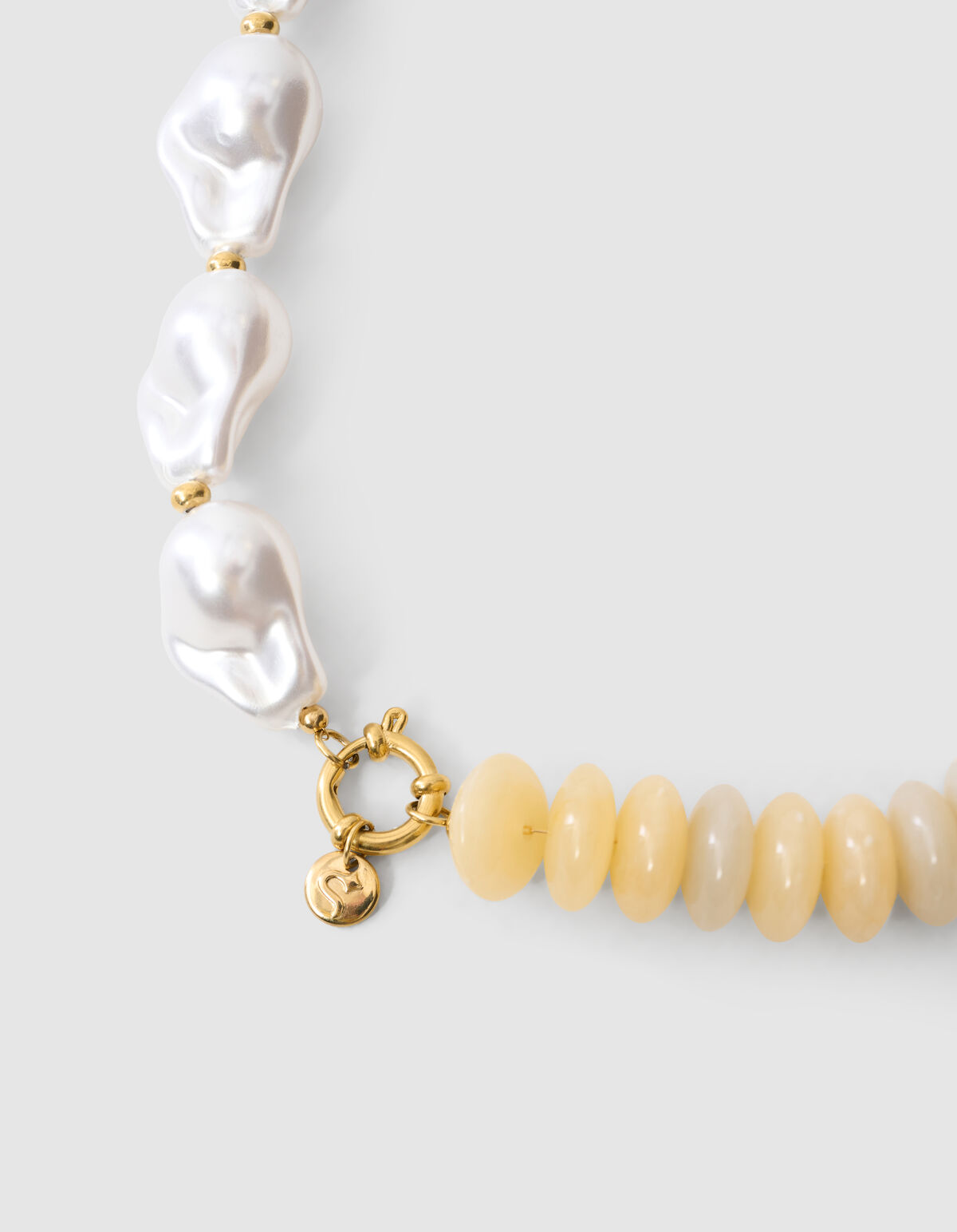 Pearl Stone Ketting Lichtgeel SHOEBY ACCESSOIRES