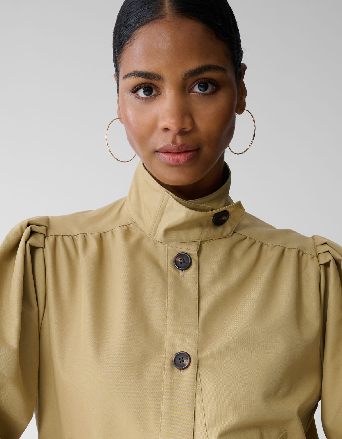 Cropped Trench Coat Lichtbruin SHOEBY WOMEN