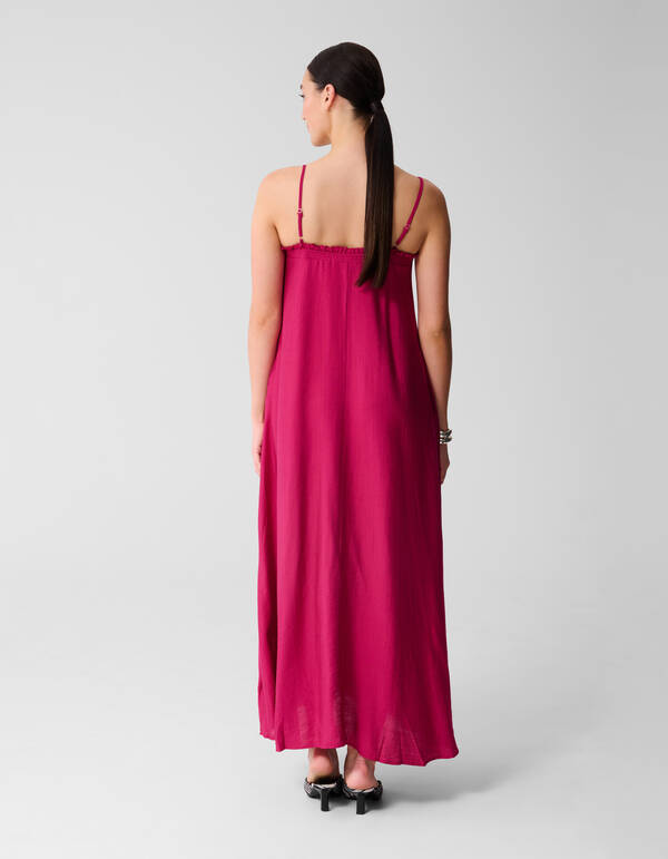 Ruffle Maxi Jurk Roze SHOEBY WOMEN