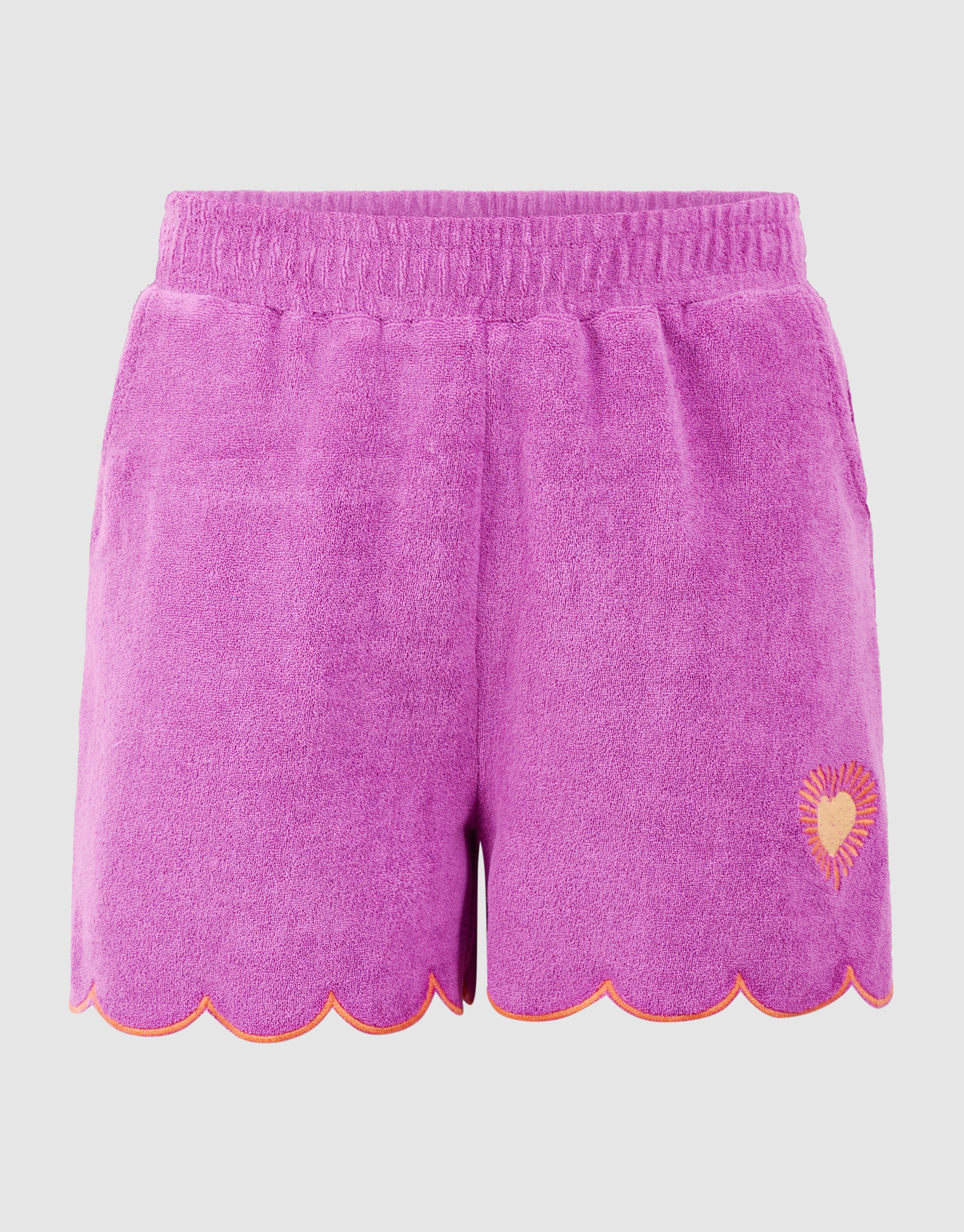 Towelling Heart Short Paars SHOEBY GIRLS