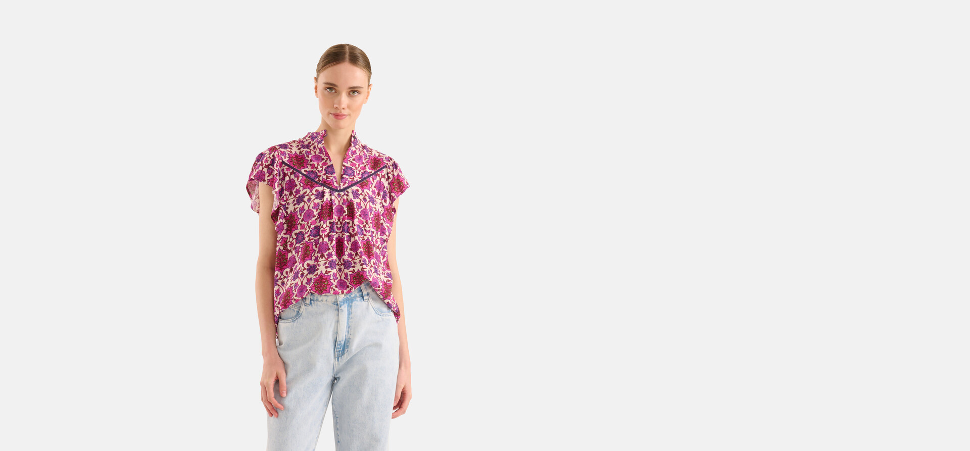 Grafische Print Top Paars SHOEBY WOMEN