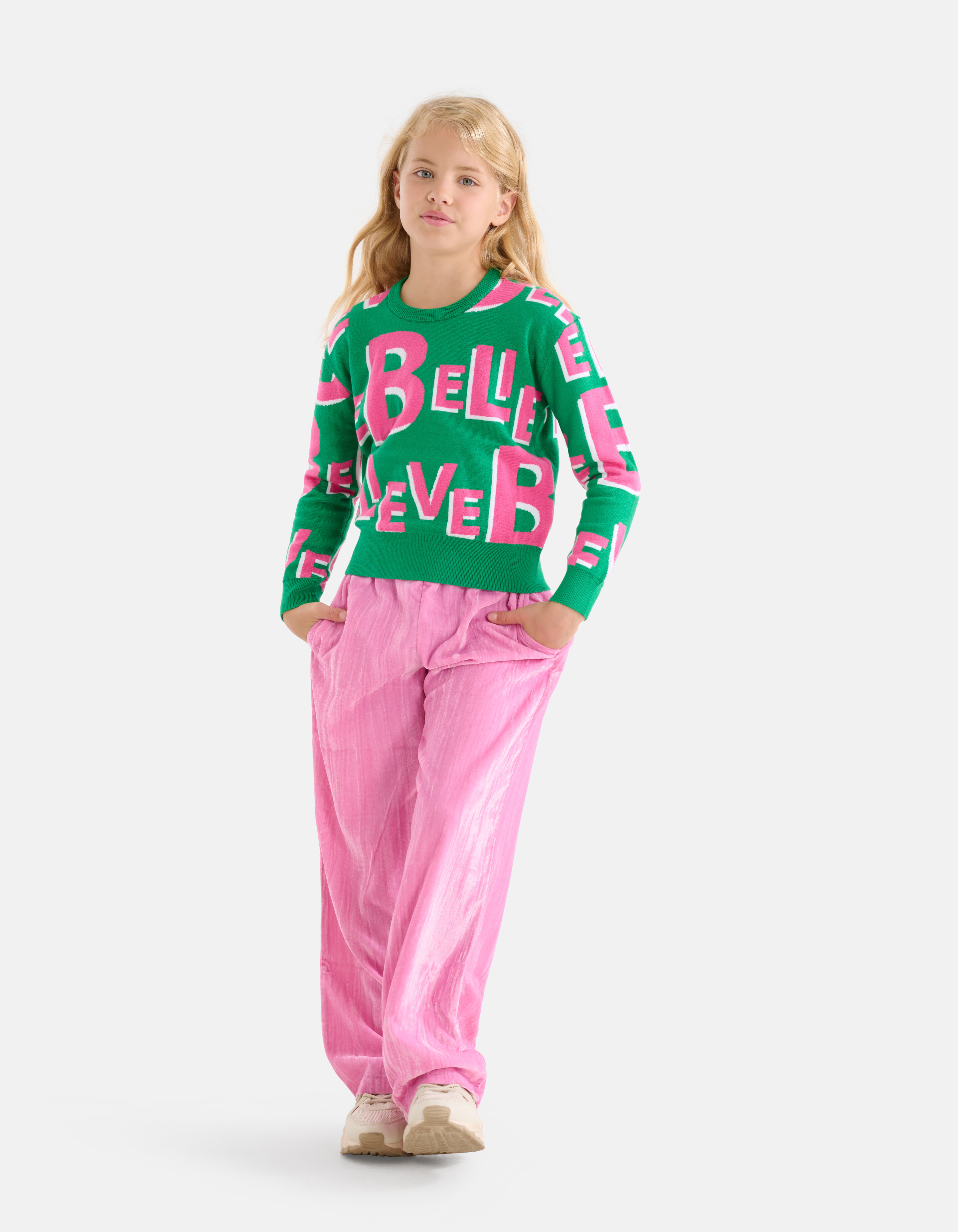 Velvet Wide Leg Broek Roze SHOEBY GIRLS