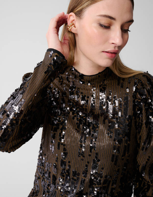 Sequin Top Khaki SHOEBY WOMEN