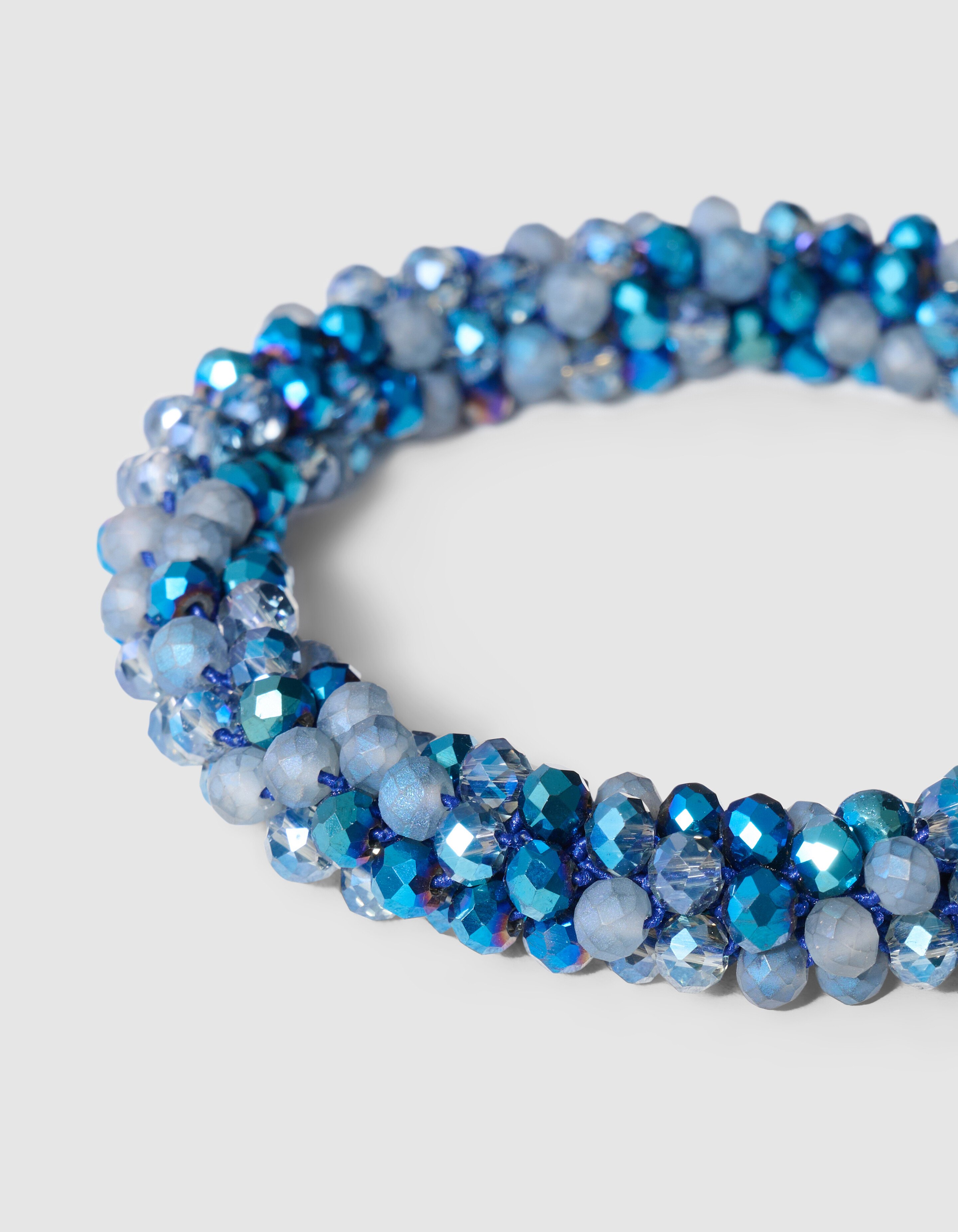 Beaded Haarelastiek Blauw SHOEBY ACCESSOIRES