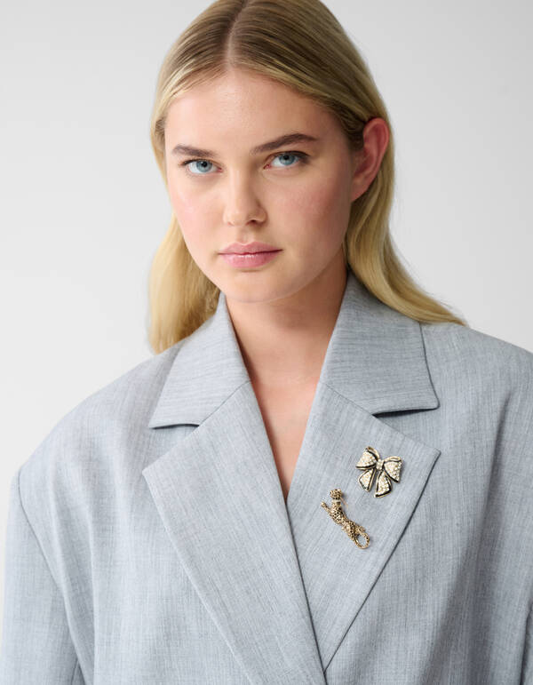 Leopard Strik Broche Set Goud SHOEBY ACCESSOIRES