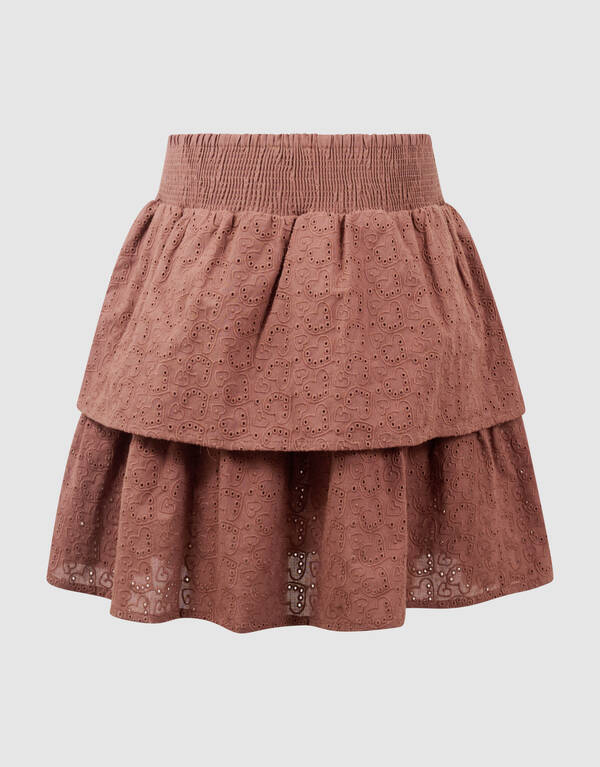 Embroidery Mini Rok Bruin SHOEBY GIRLS