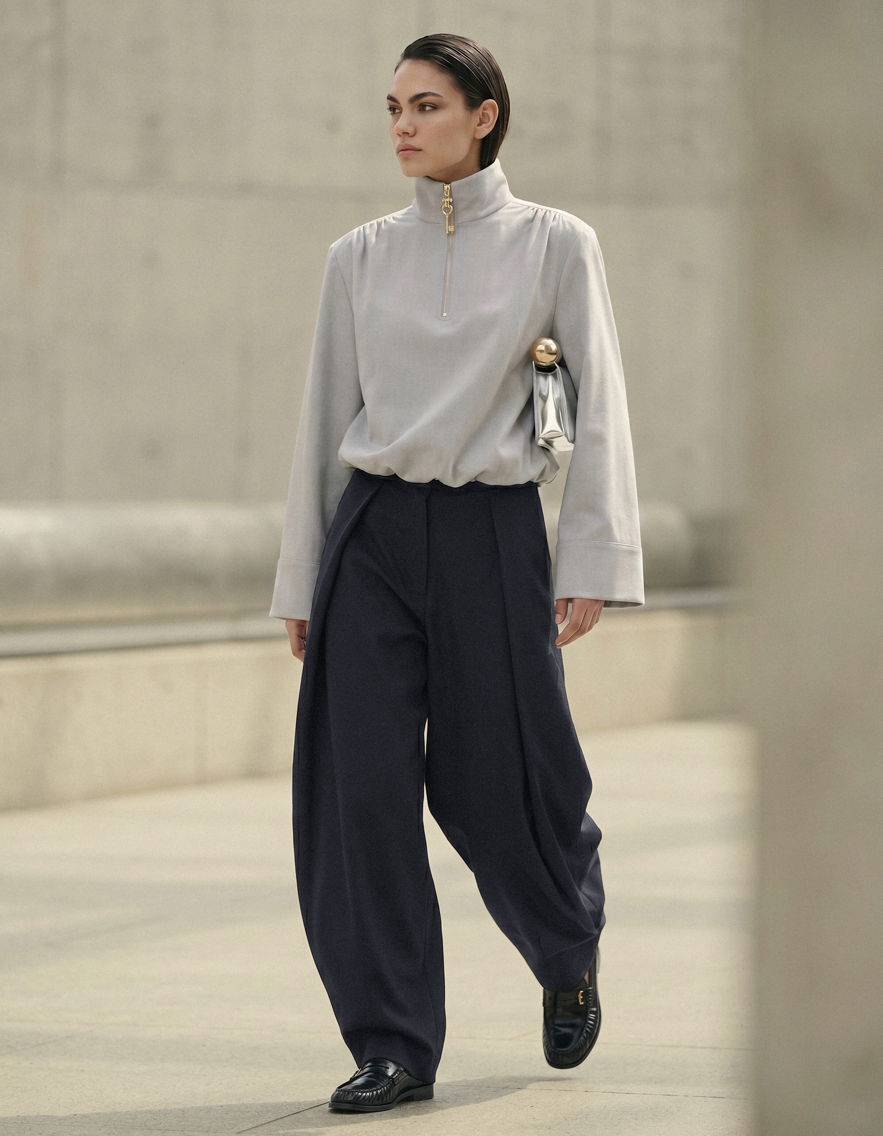 Extreme Pleat Barrel Fit Pantalon Zwart SHOEBY WOMEN