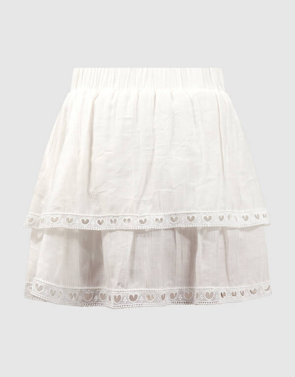 Ruffle Mini Rok Wit SHOEBY GIRLS