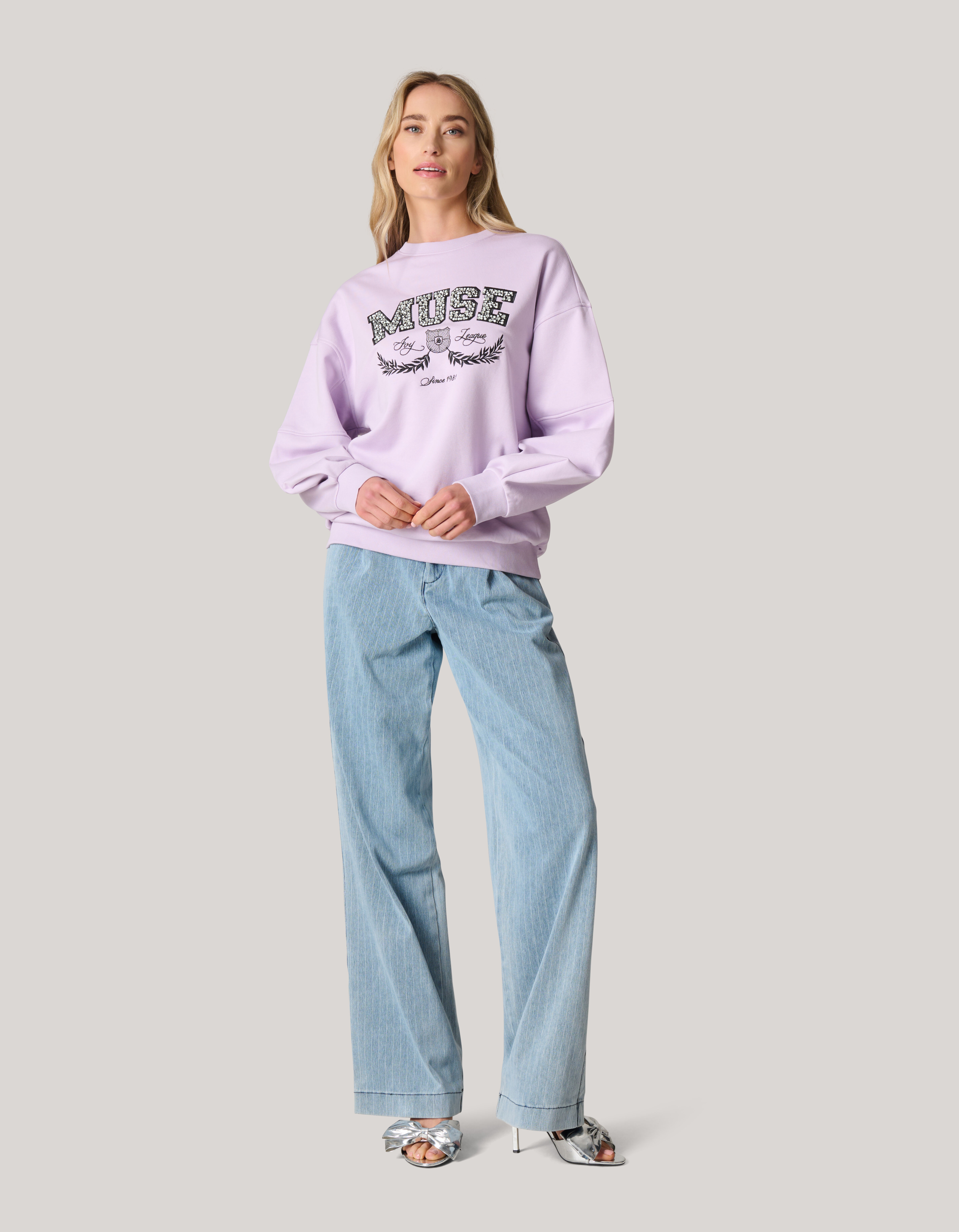 Varsity Sweater Paars Shoeby