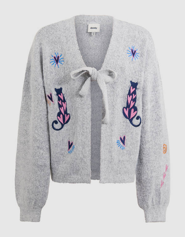Embroidery Knit Vest Grijs SHOEBY GIRLS