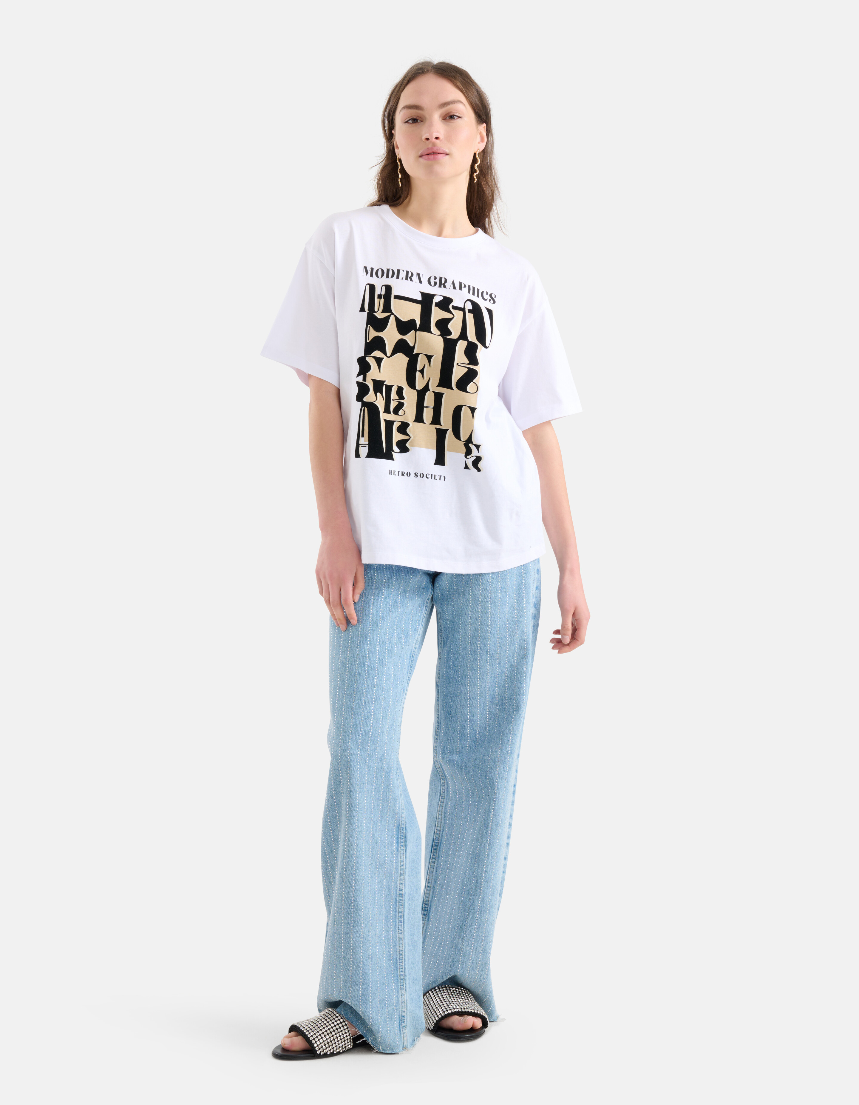 Grafisch Artwork T-shirt Wit SHOEBY WOMEN