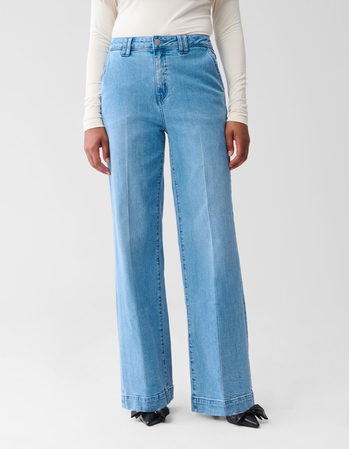 Wide Leg Fit Jeans Mediumstone By Fred SHOEBY WOMEN