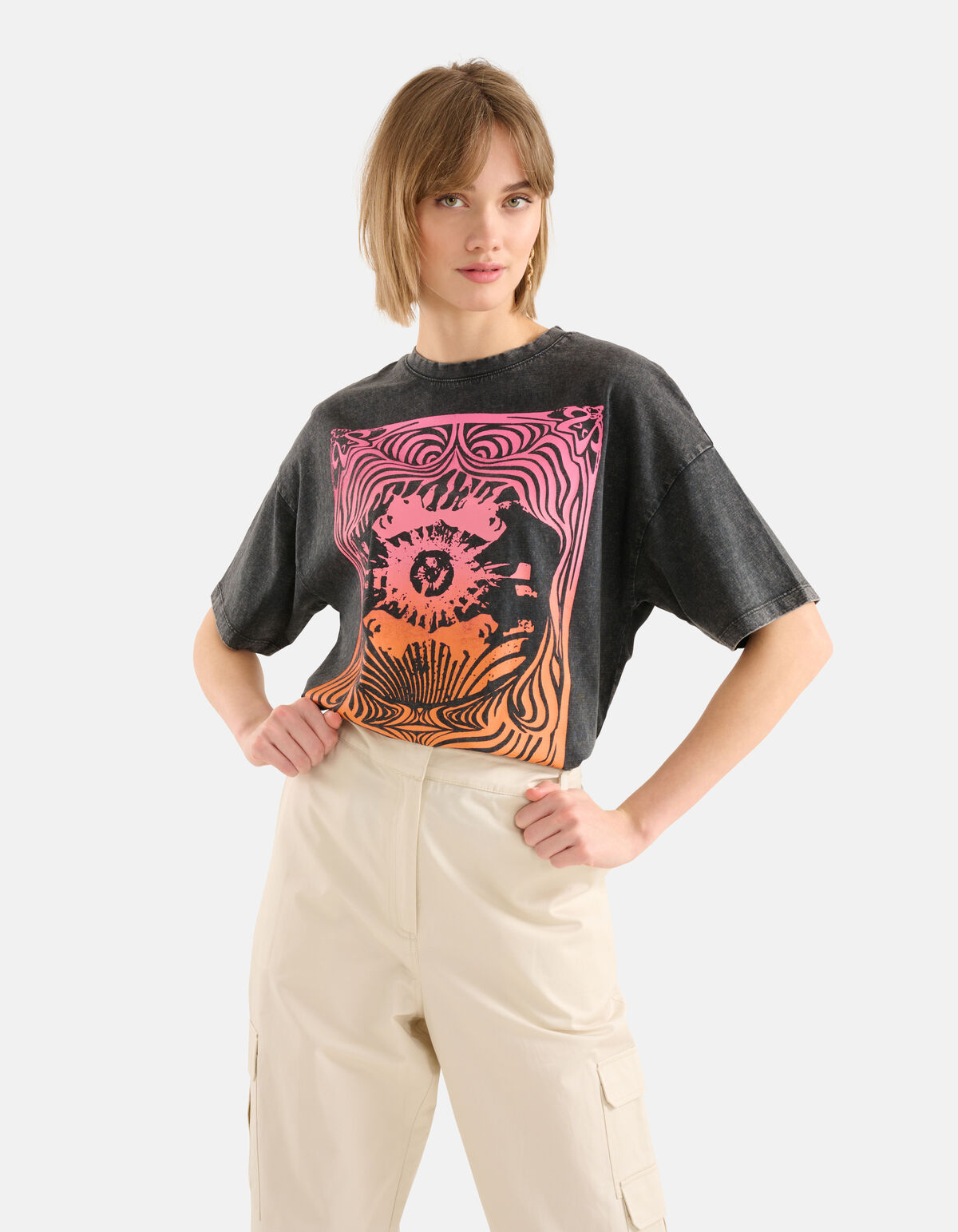 Artwork T-shirt Donkergrijs SHOEBY WOMEN
