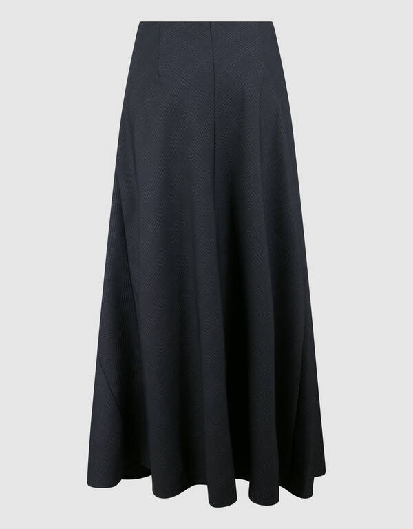 Ruiten Maxi Rok Donkergrijs SHOEBY WOMEN