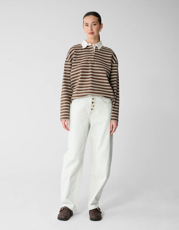 Fancy Button Barrel Fit Jeans Bleached SHOEBY WOMEN