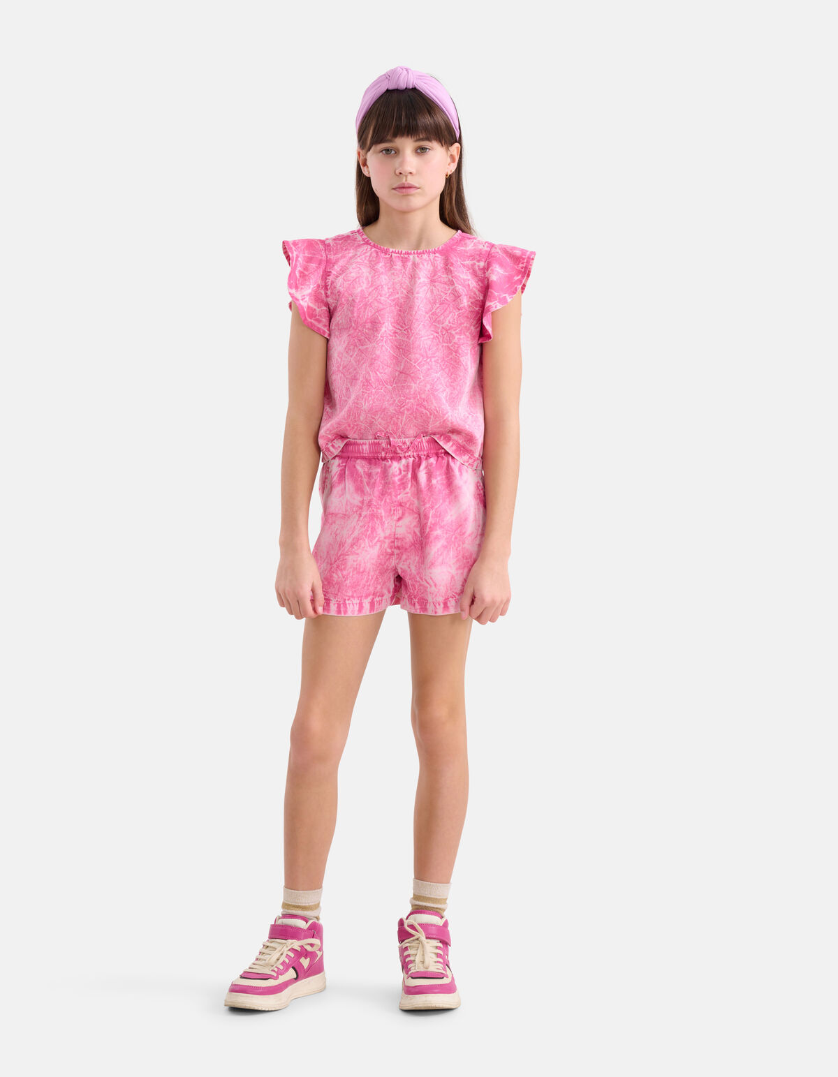 Washed Tencel Top Roze SHOEBY GIRLS