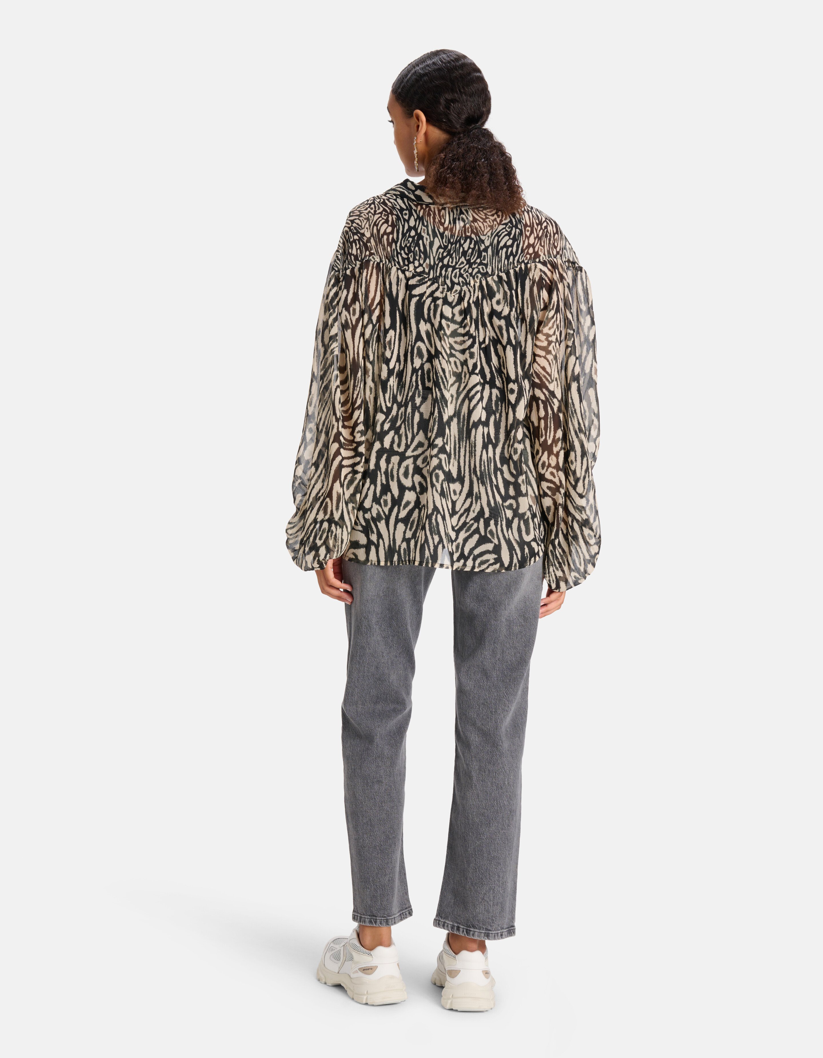Leopard Print Blouse Zwart SHOEBY WOMEN