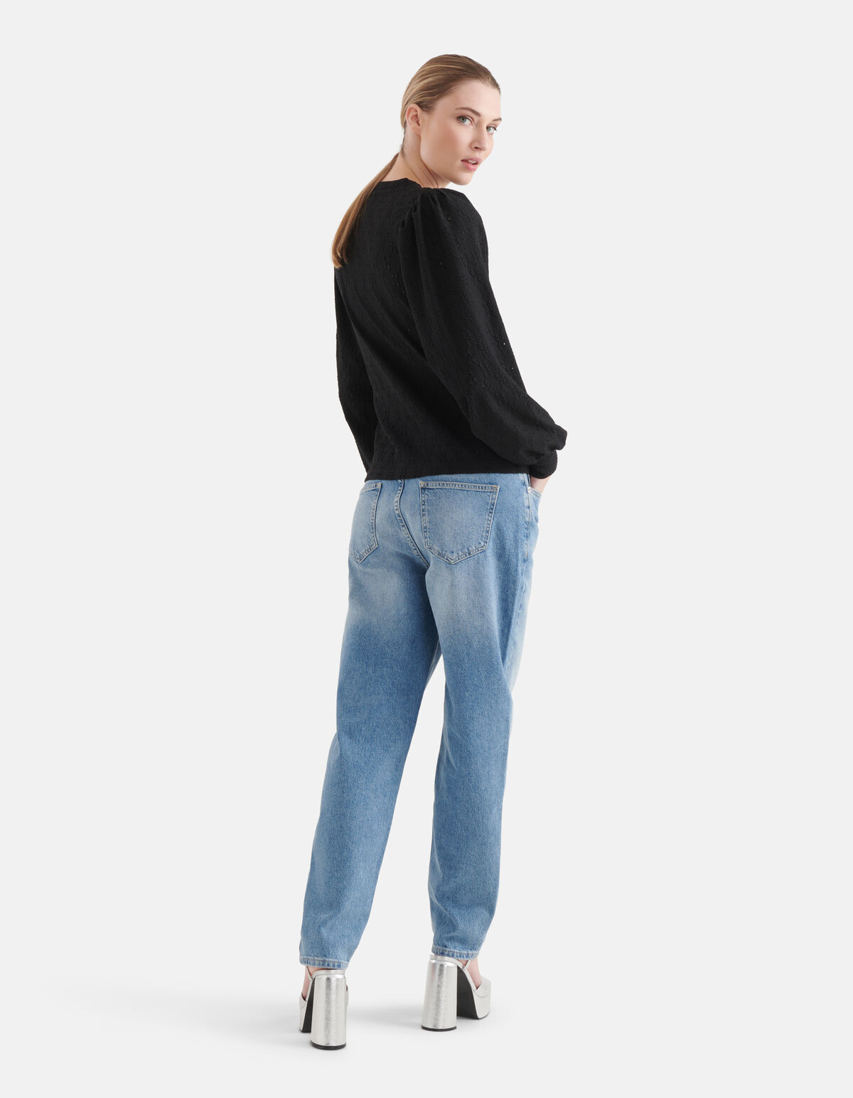 Embroidery Blouse Zwart SHOEBY WOMEN