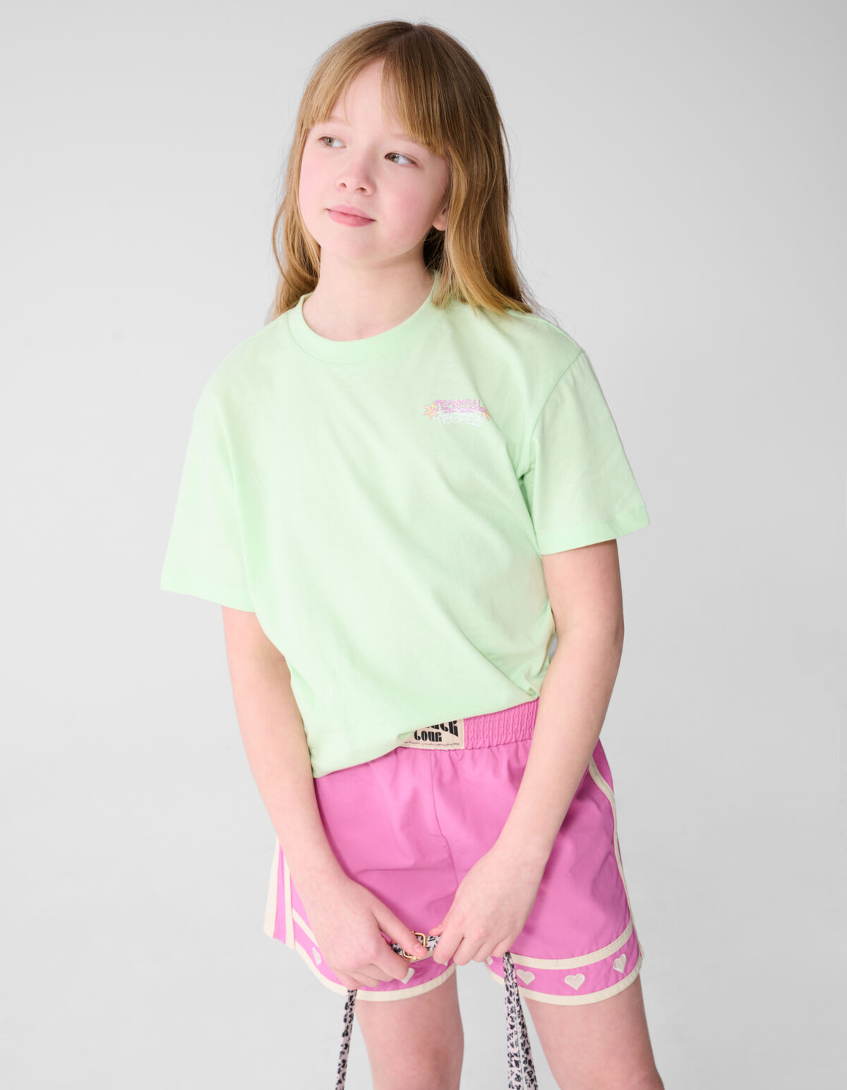 Tropical Artwork T-shirt Lichtgroen SHOEBY GIRLS