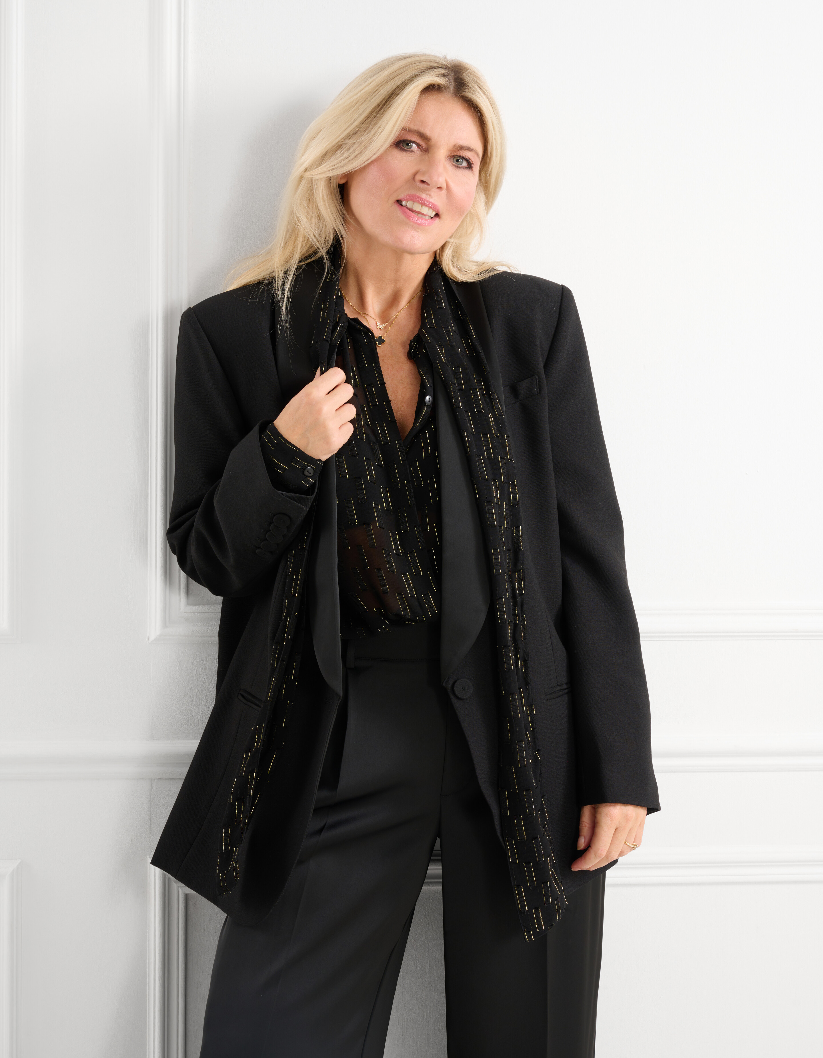 Chiffon Blouse Zwart SHOEBY WOMEN