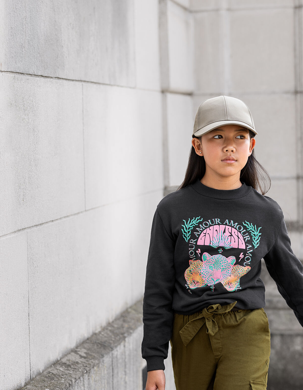 Tijger Sweater Donkergrijs SHOEBY GIRLS