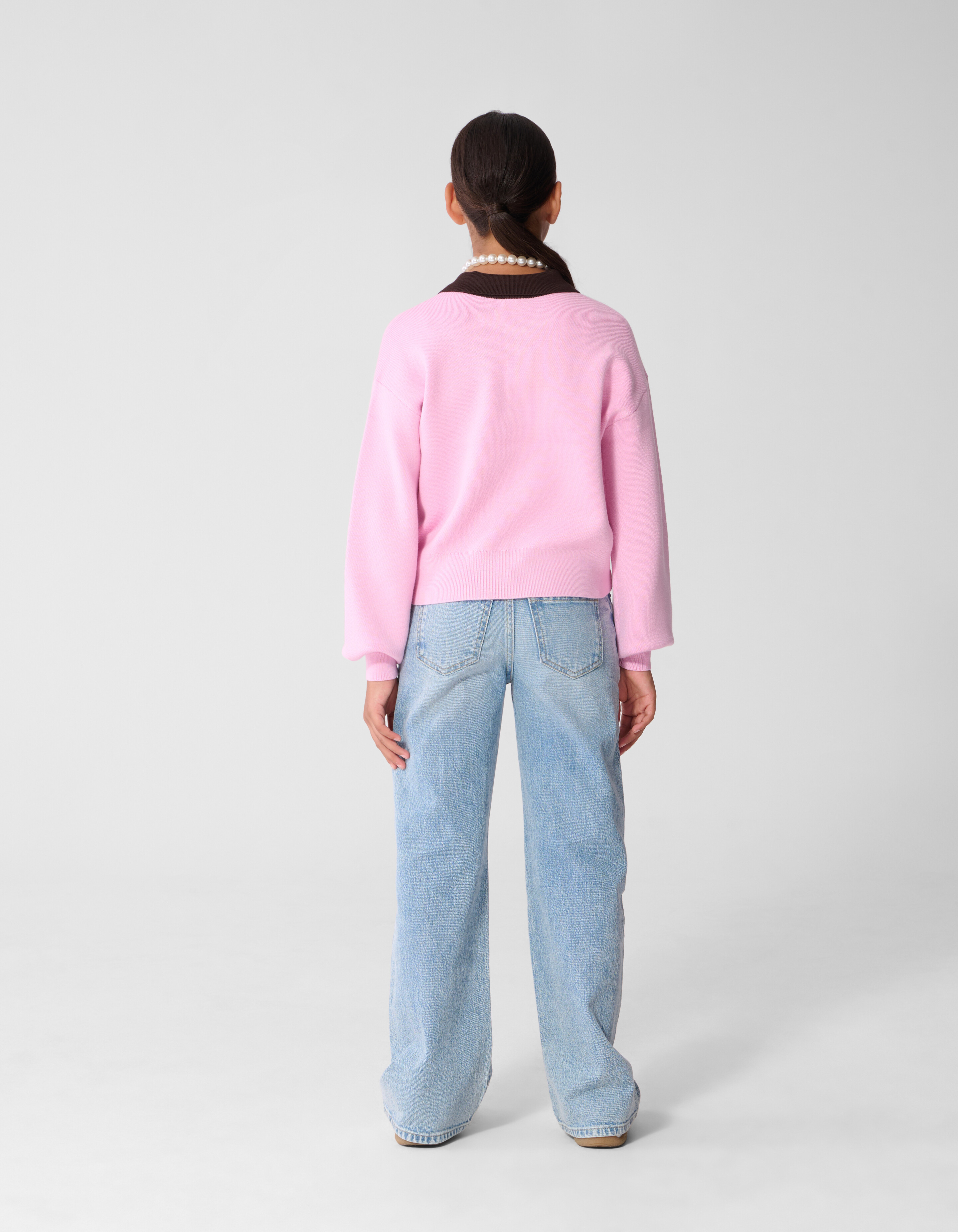 Create Gebreide Polo Roze/Bruin SHOEBY GIRLS