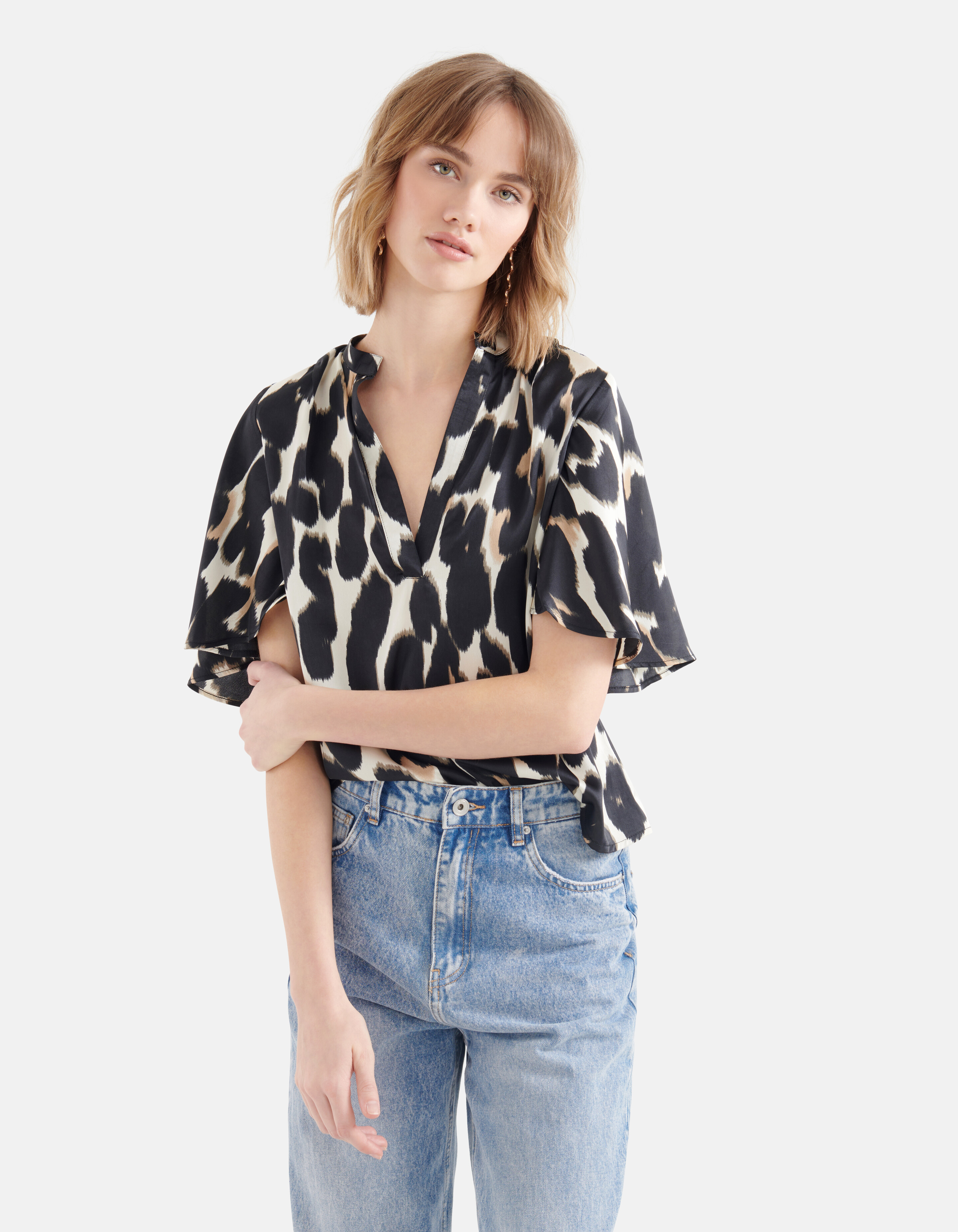 Leopard Top Gebroken Wit SHOEBY WOMEN