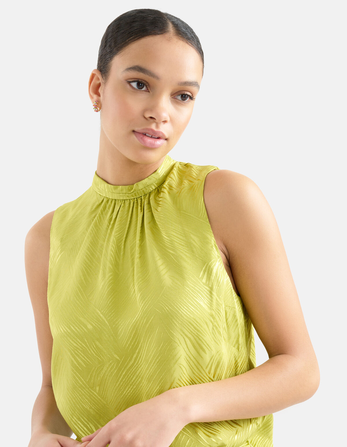 Jaquard Halter Top Limoengroen SHOEBY WOMEN