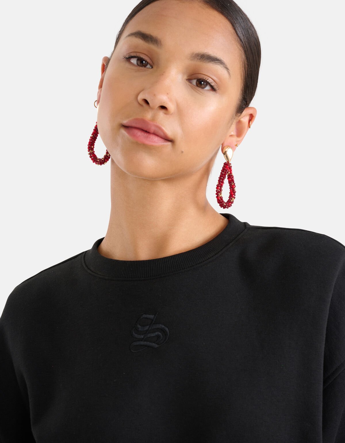 Beaded Druppel Oorbellen Rood SHOEBY ACCESSOIRES