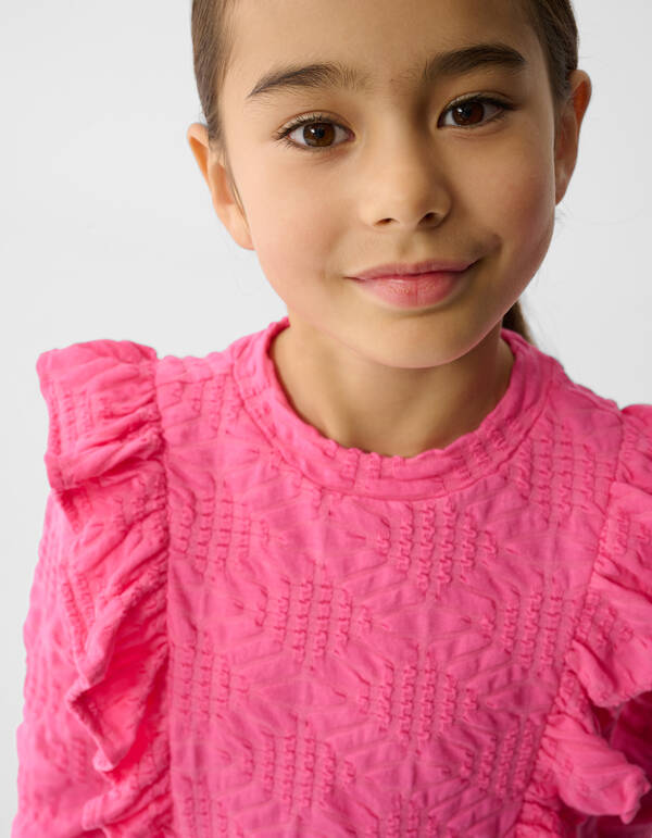 Ruffle Longsleeve Top Lichtroze SHOEBY GIRLS