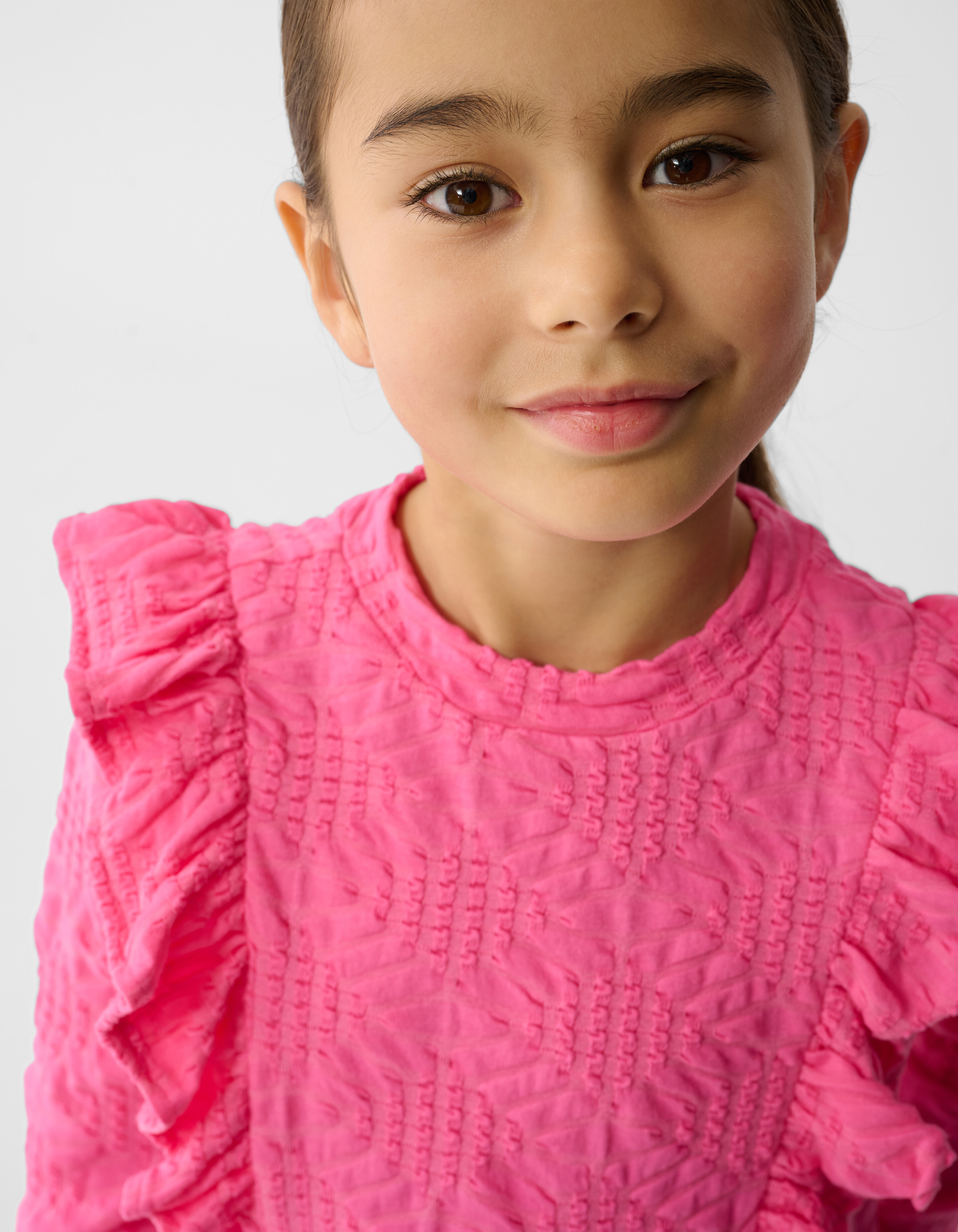 Ruffle Longsleeve Top Lichtroze SHOEBY GIRLS