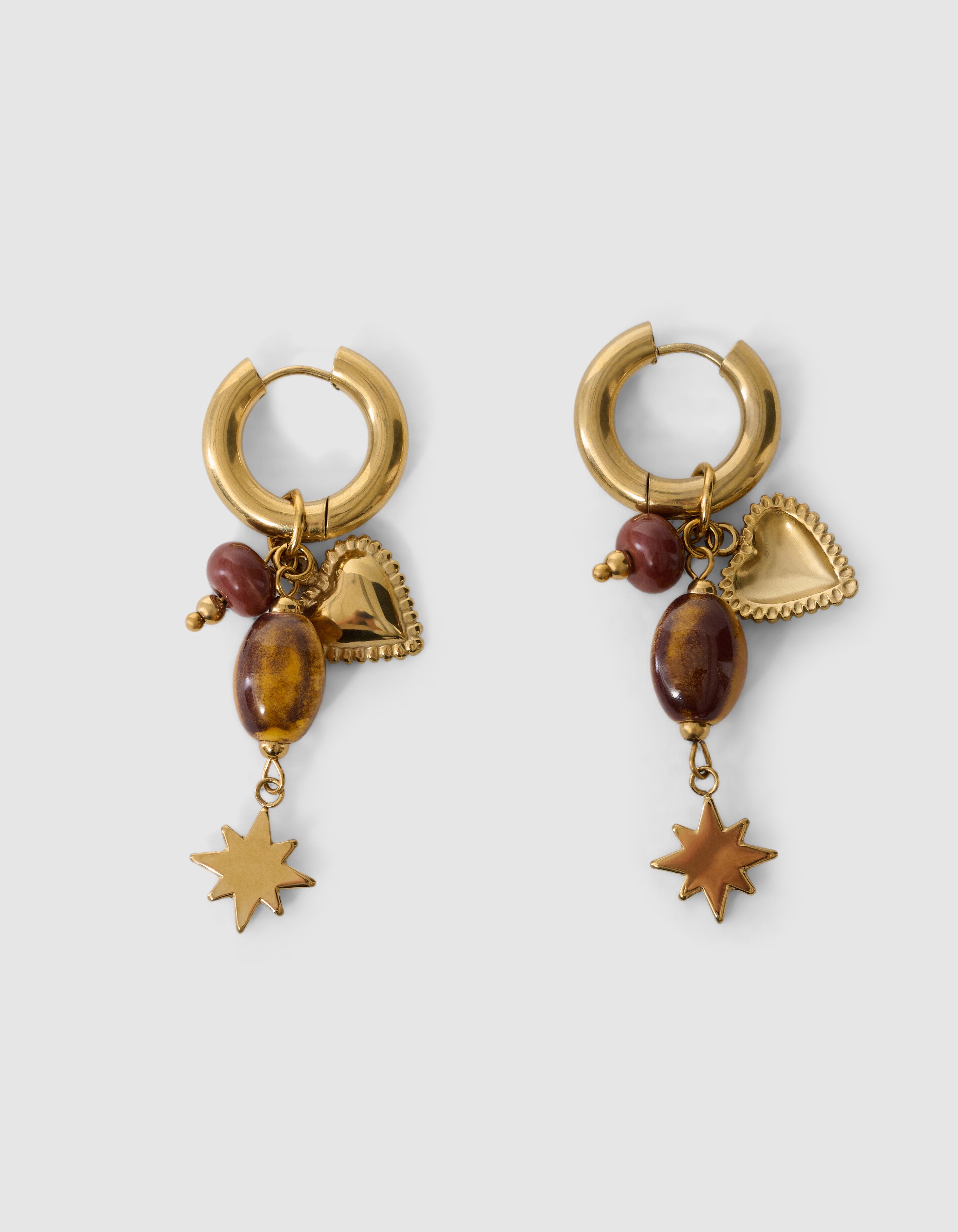 Heart Charm Oorbellen Goud SHOEBY ACCESSOIRES