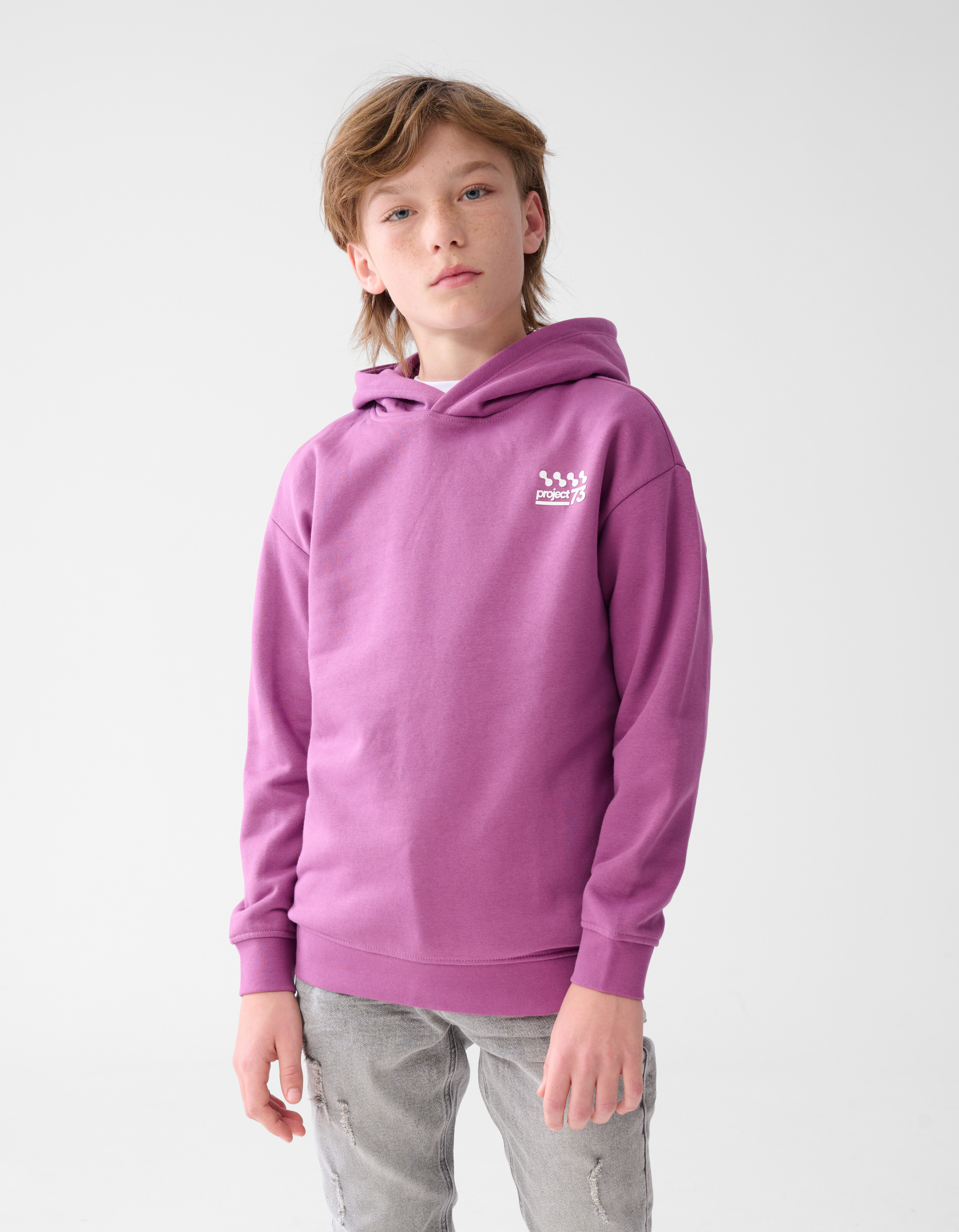 Basis Tekst Hoodie Paars SHOEBY BOYS