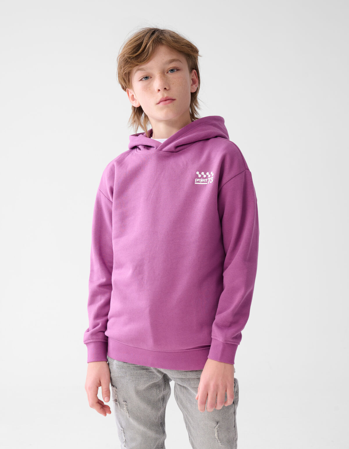 Basis Tekst Hoodie Paars SHOEBY BOYS