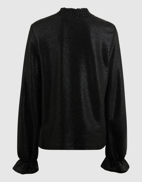 Metallic Longsleeve Top Zwart SHOEBY GIRLS
